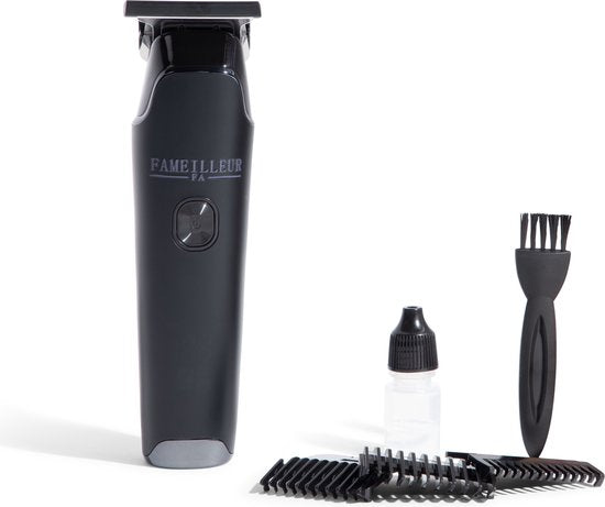 Fameilleur Précision Noire – Professionele Draadloze Tondeuse voor Mannen – LED Display – Waterdicht – Trimmer voor Baard, Hoofdhaar & Lichaam – Oplaadbaar – Zwart – Luxe Scheerapparaat